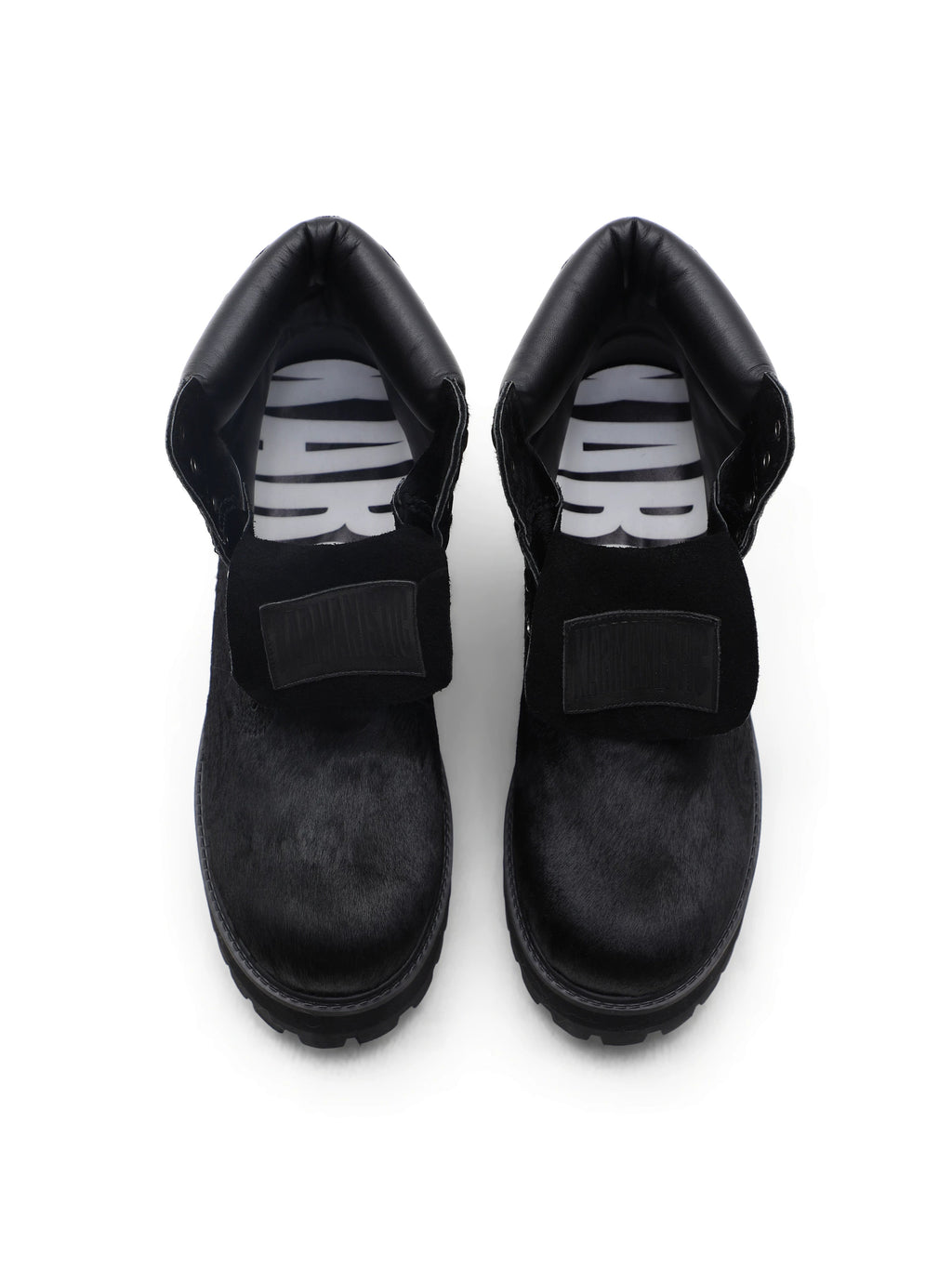 Vintage Horsehair High-Top Boots – Black and Silver Statement Boots