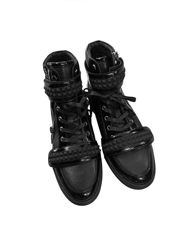 Embossed Rivet High-Top Sneakers - side