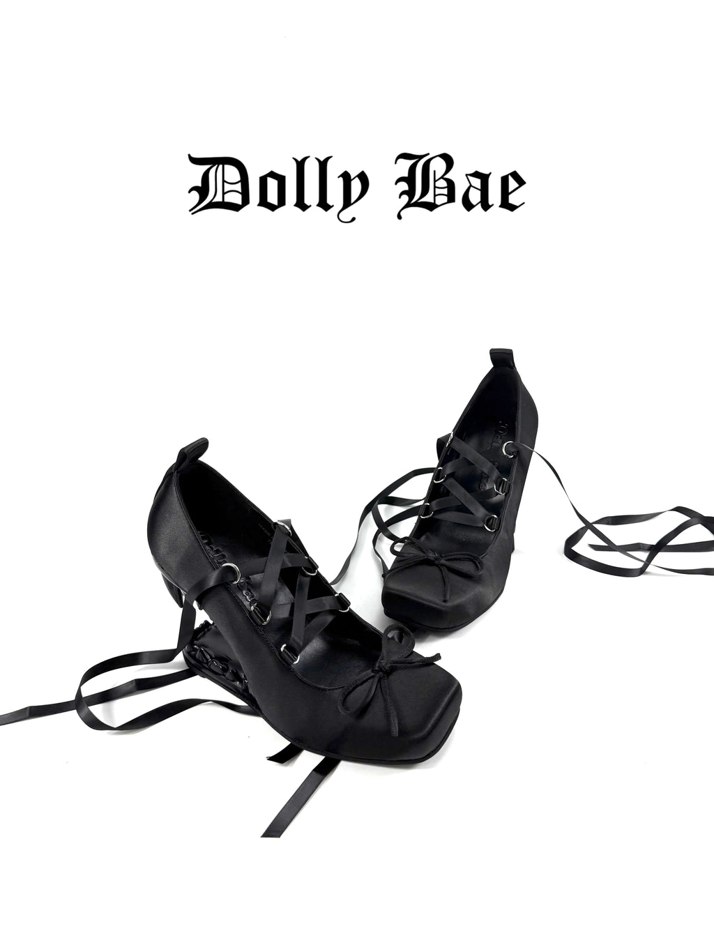 Dollybae Satin Square-Toe Ankle Strap Heels