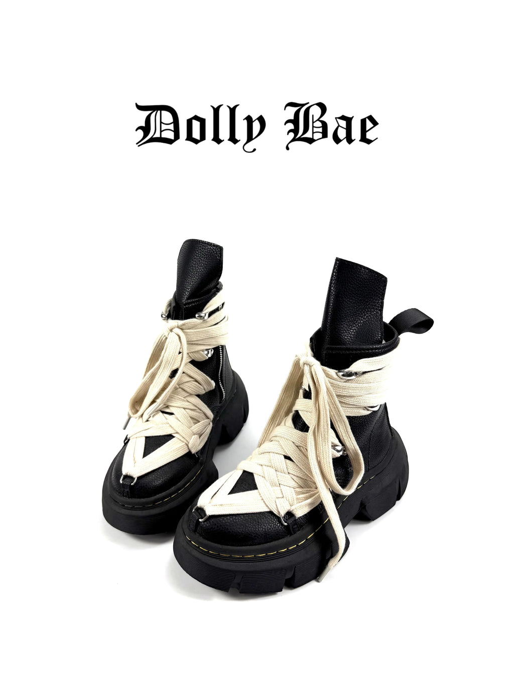 Dollybae Platform Wrap-Lace Martin Boots