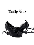 Dollybae Satin Square-Toe Ankle Strap Heels