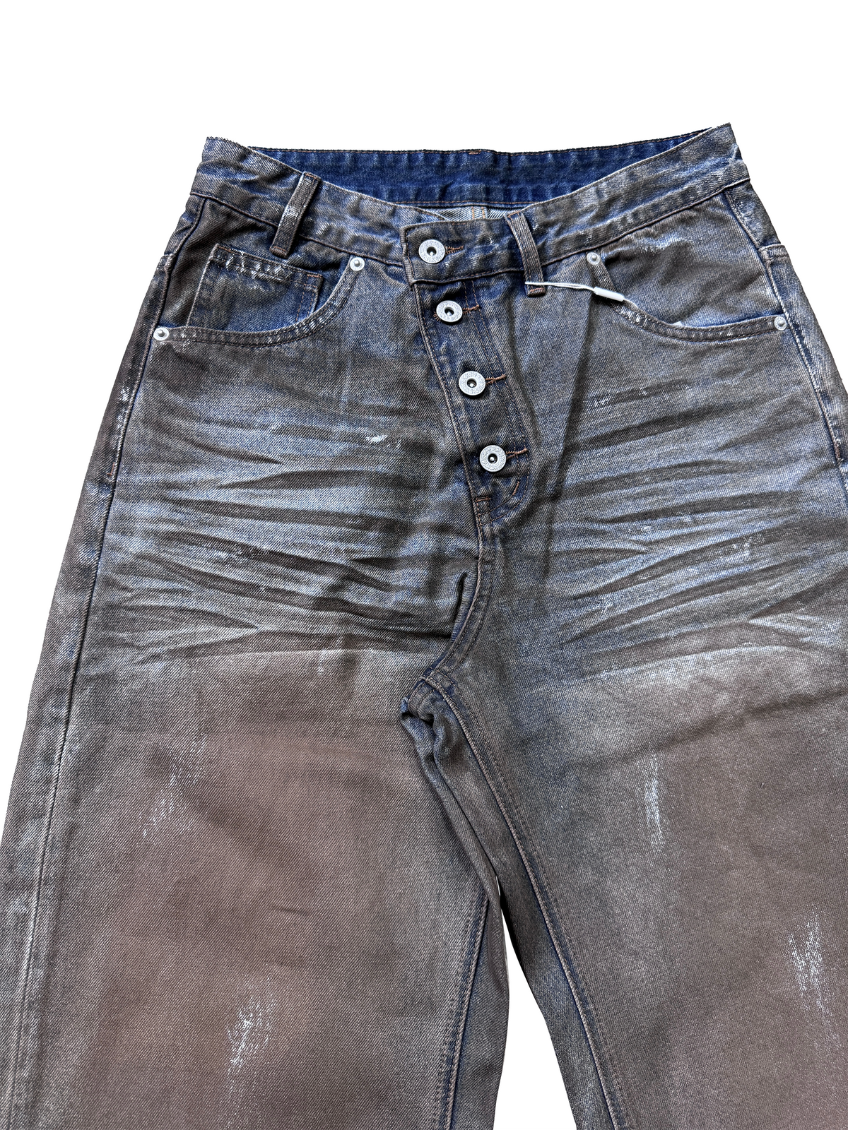 Distressed Blue Batik Jeans - detail