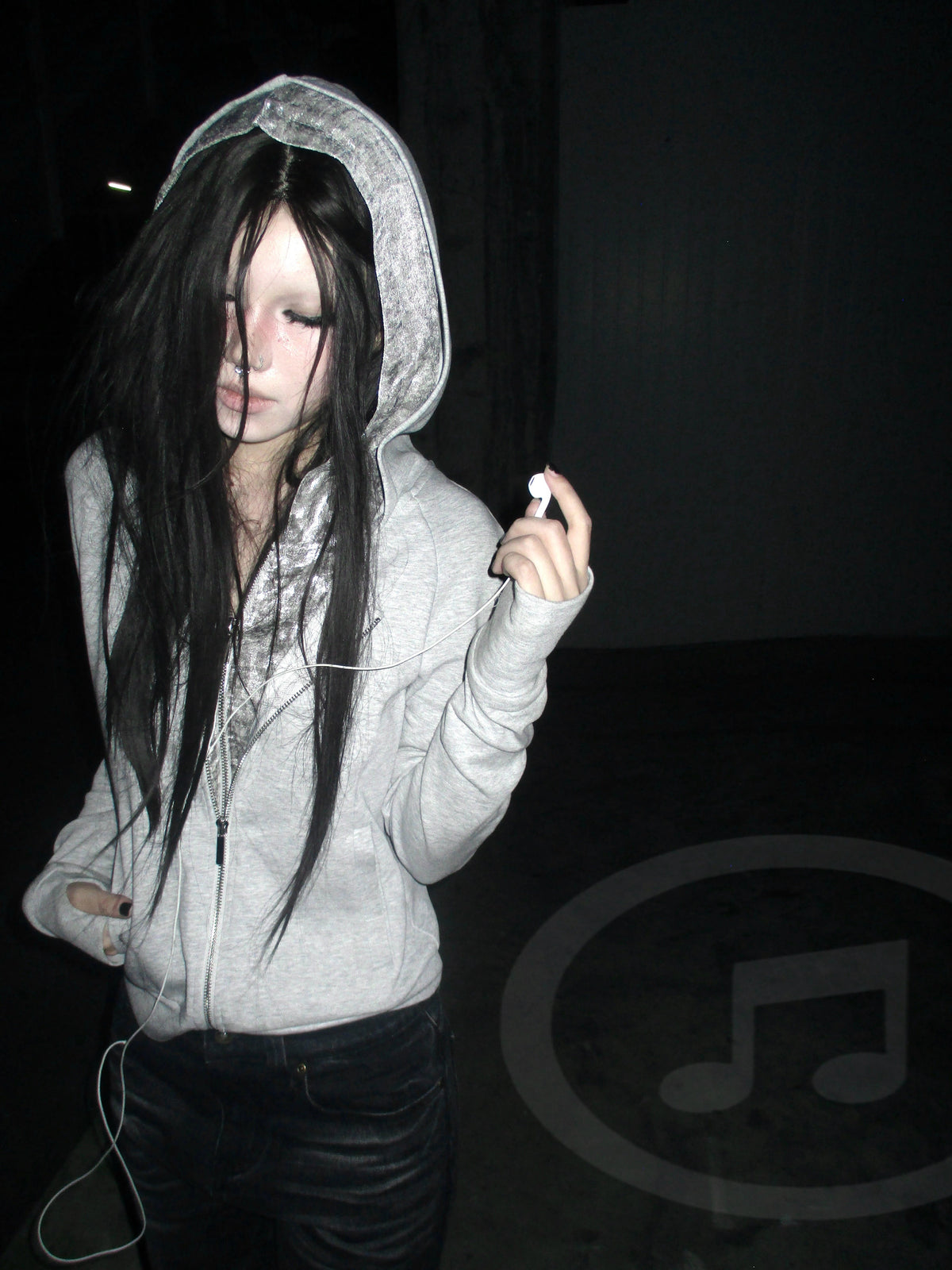 Silver Leopard Print Layered Hoodie - worn