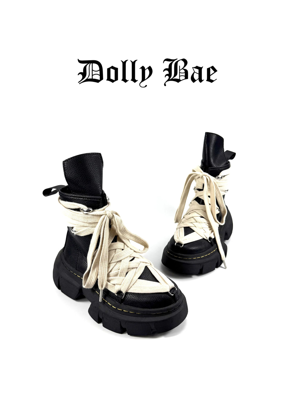 Dollybae Platform Wrap-Lace Martin Boots