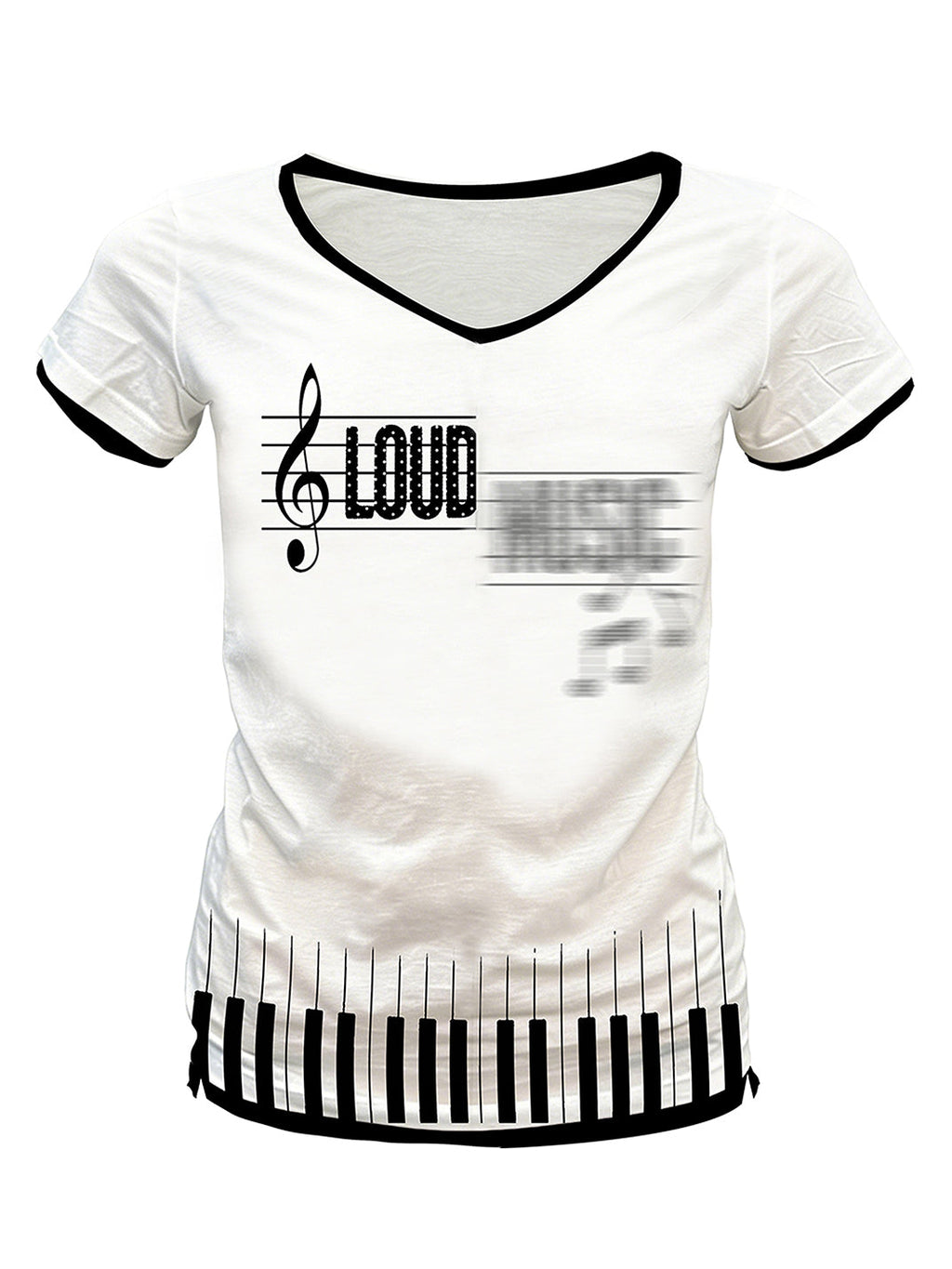 PAIKI Musical Keyboard V-Neck T-Shirt