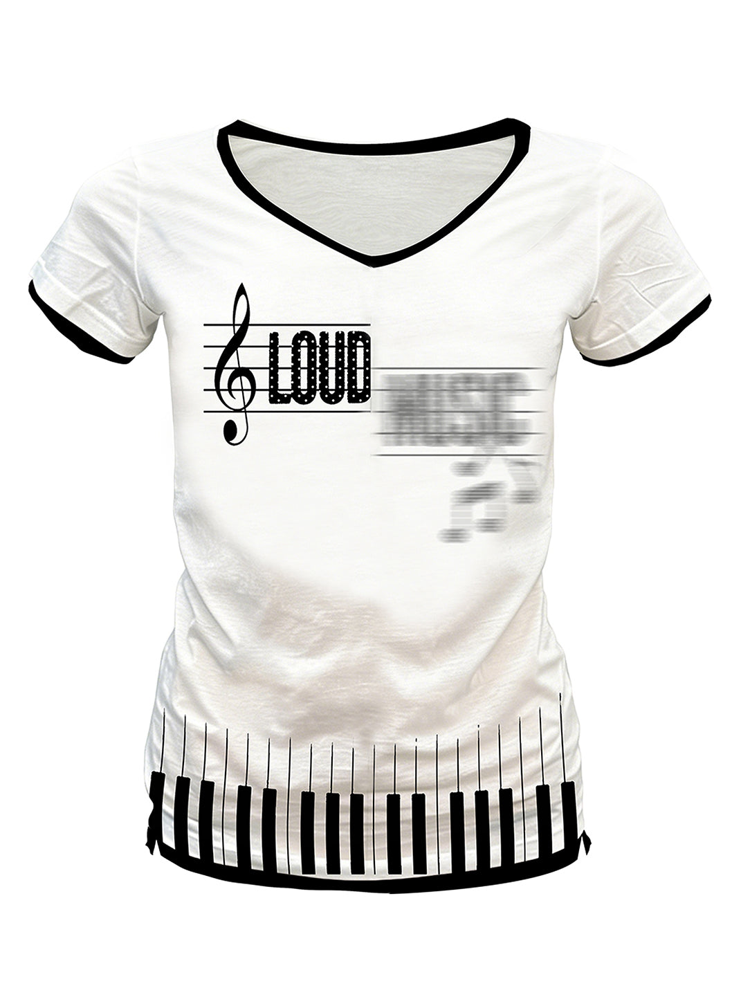 PAIKI Musical Keyboard V-Neck T-Shirt