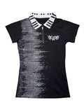 PAIKI Heavy-Duty Rhinestone Cursive Letter & Note Polo Shirt