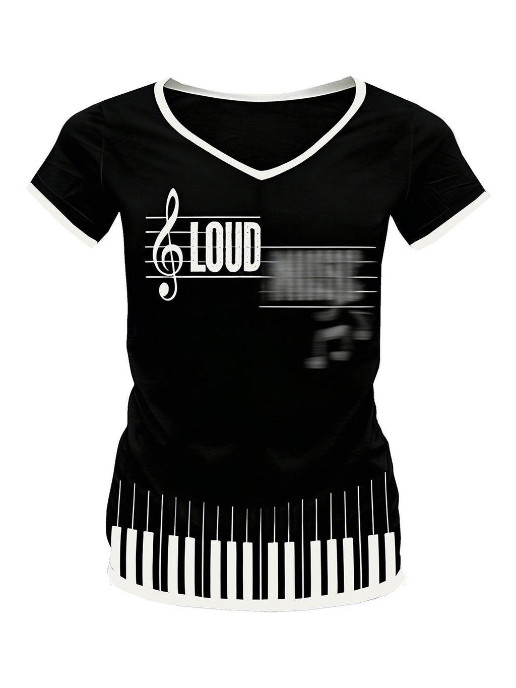 PAIKI Musical Keyboard V-Neck T-Shirt