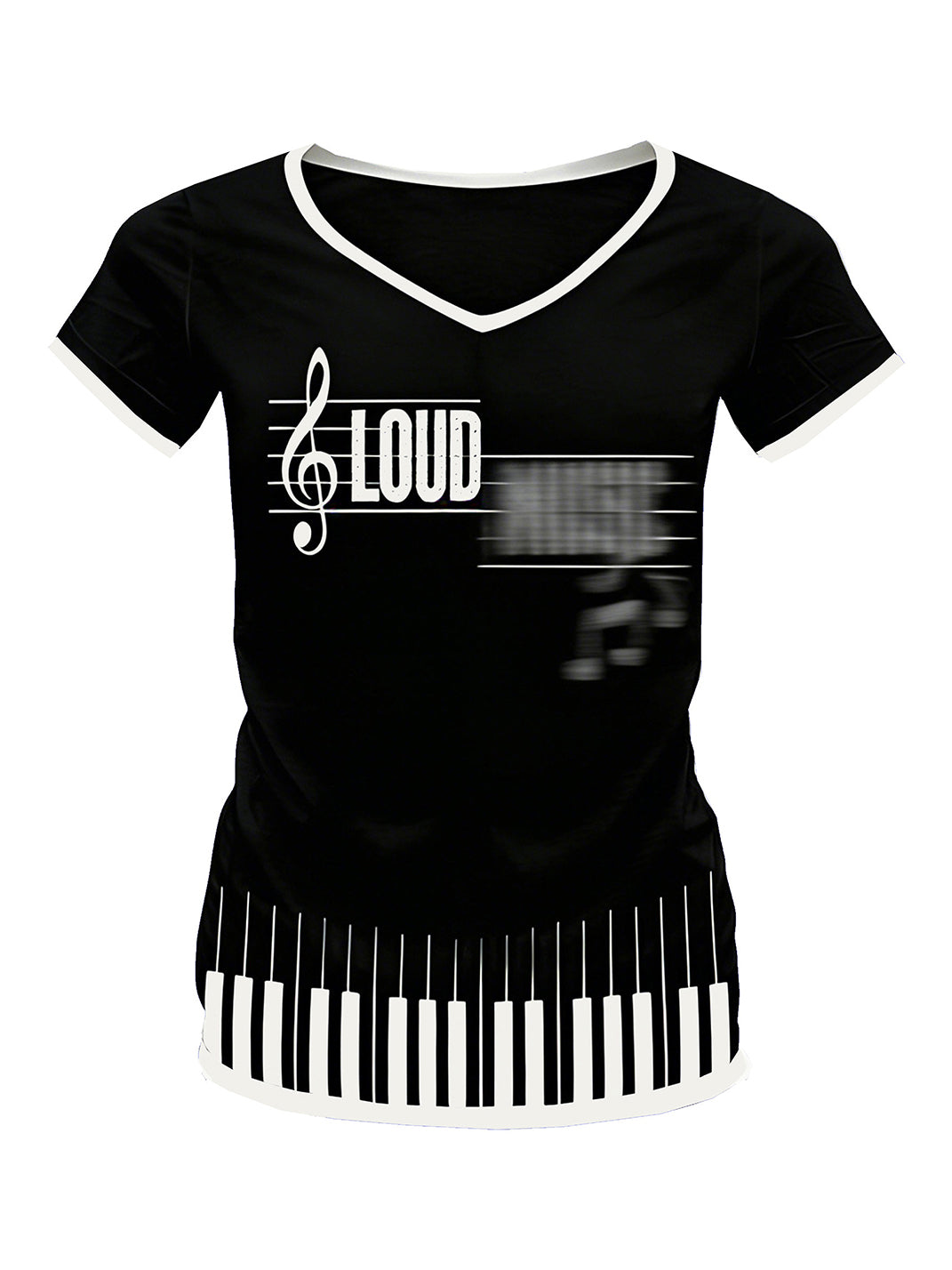 PAIKI Musical Keyboard V-Neck T-Shirt