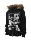 PAIKI Vintage Rock Band Print Hoodie
