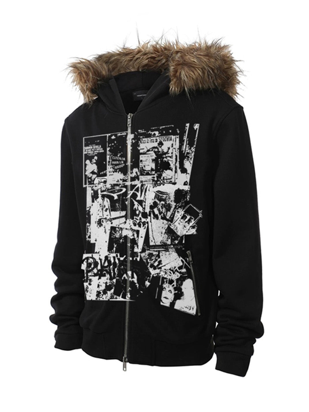 PAIKI Vintage Rock Band Print Hoodie