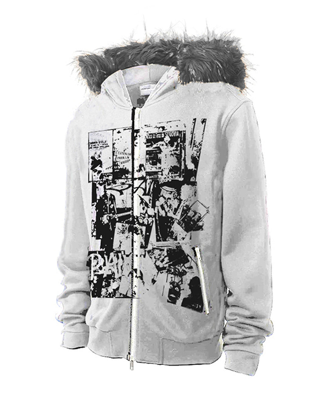 PAIKI Vintage Rock Band Print Hoodie