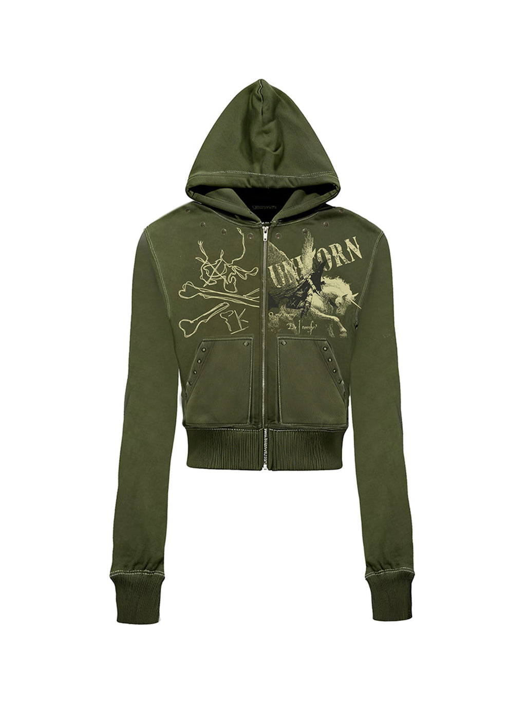 PAIKI Unicorn Cardigan Hooded Fleece Sweatshirt