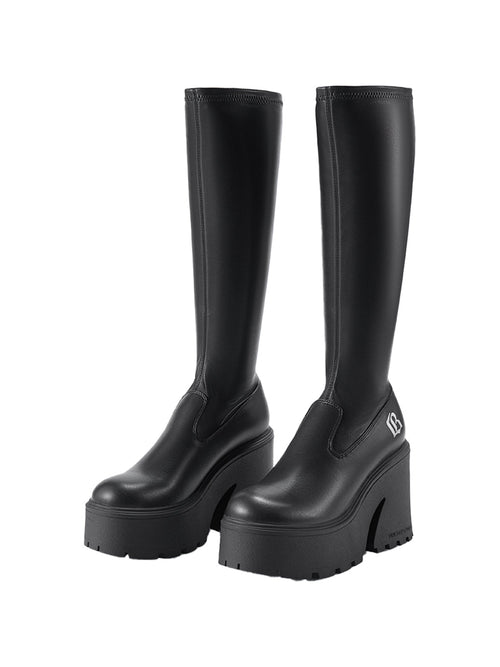 High-Heeled Platform Stretch Boots