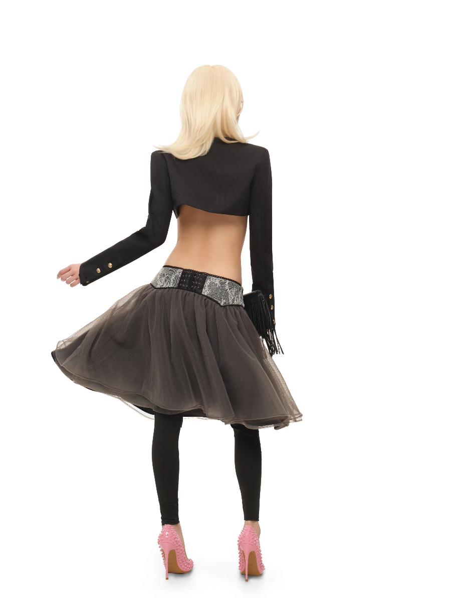 Sivona Medieval Echo Retro Palace Napoleon Double-Breasted Braided Cropped Jacket