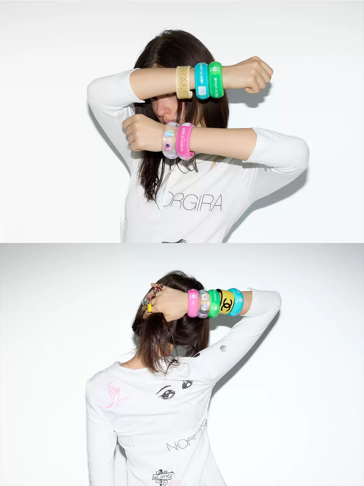 NORGIRA MSN Messenger Transparent Resin Wide Bangle