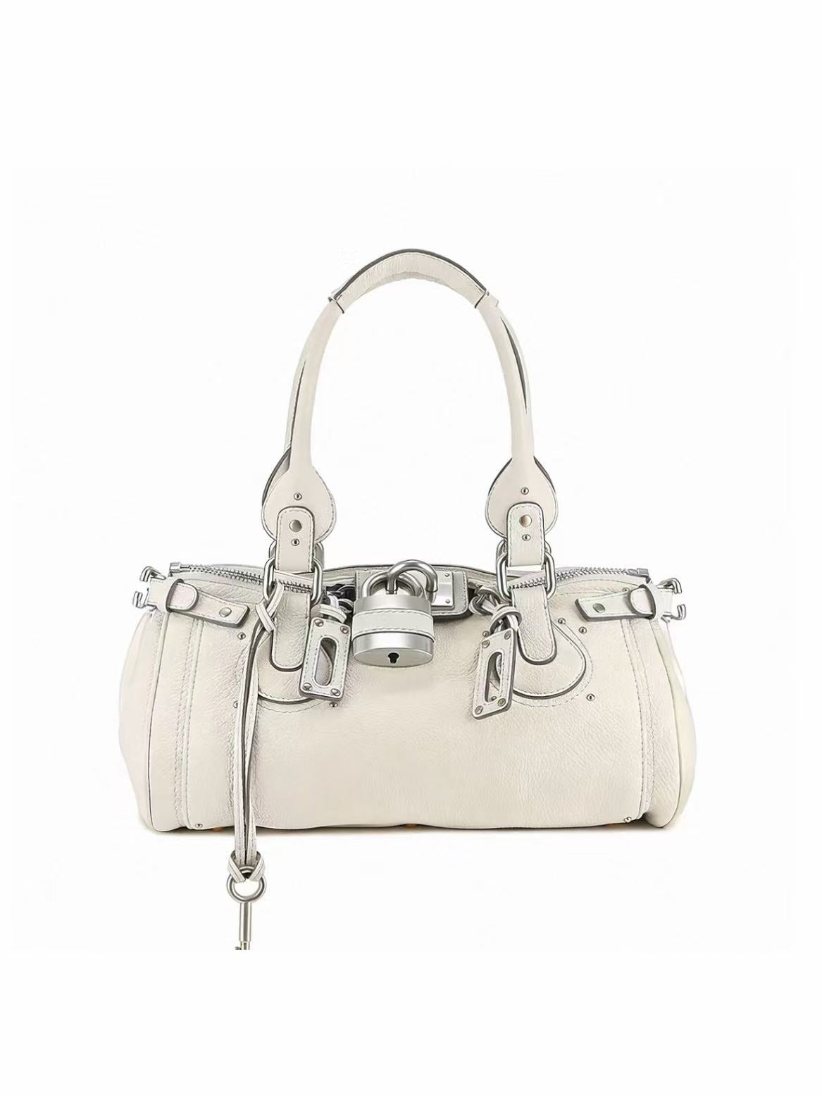 Padlock Leather Satchel Bag