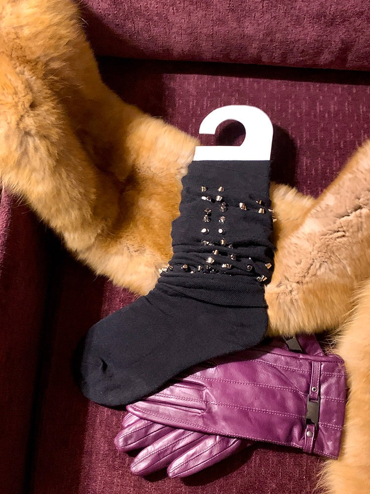 Silver Studded Opaque Stockings