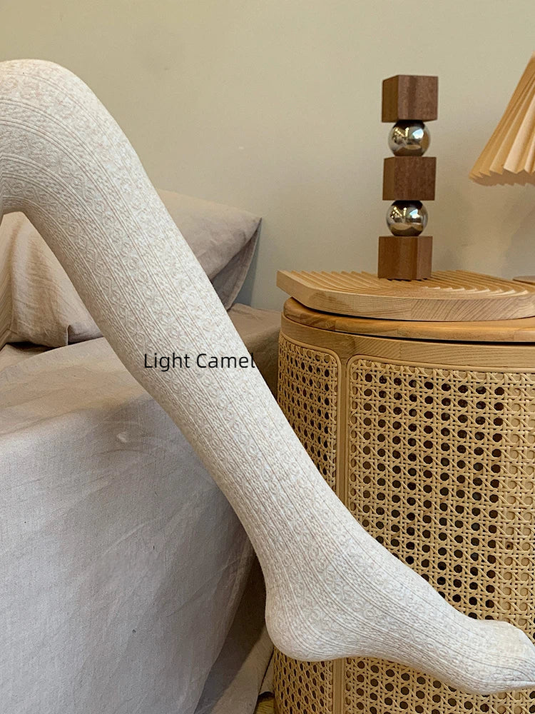 Fleece-Lined Bare-Leg Illusion Tights (Full-Foot / Stirrup)