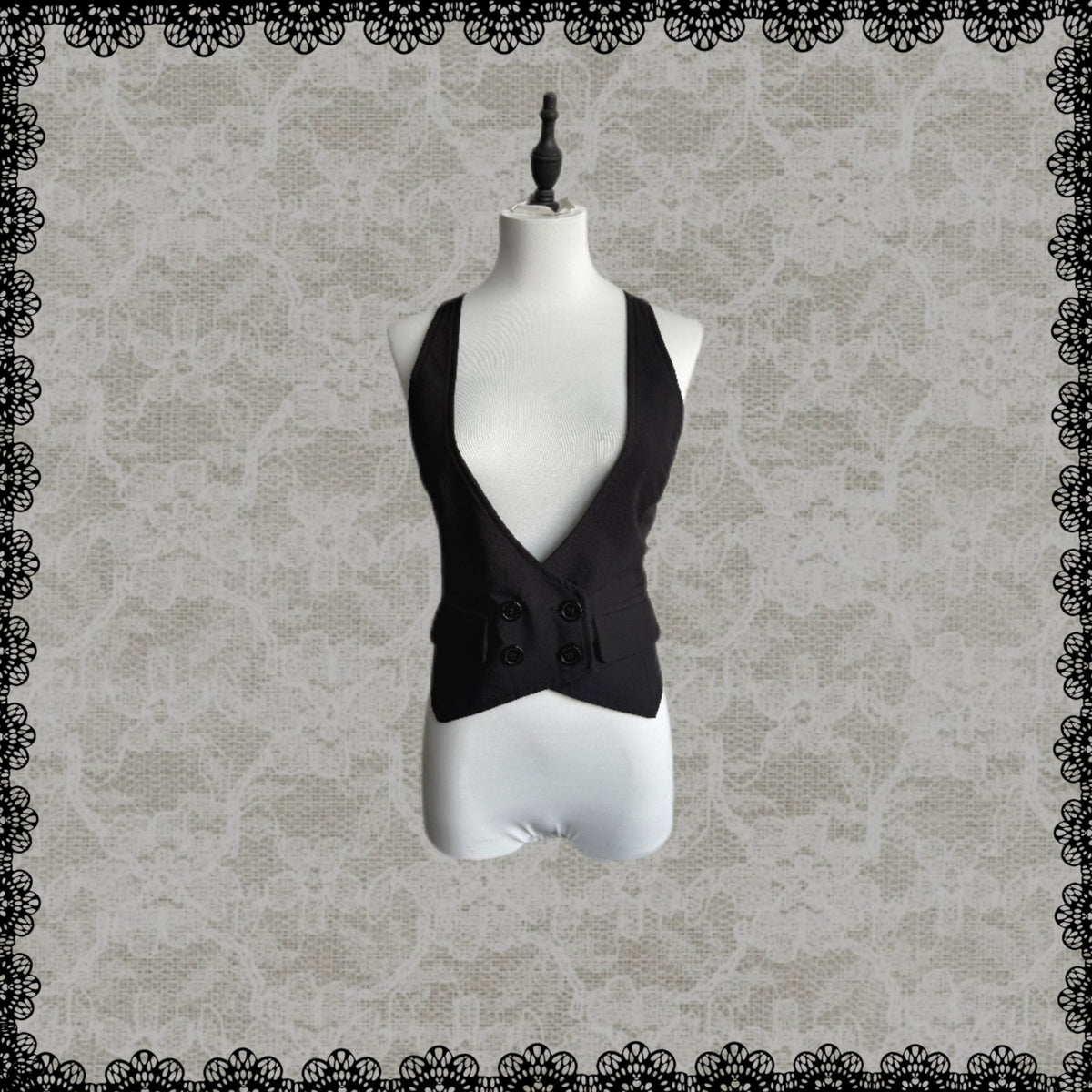 Double-Breasted Vintage Goth Waistcoat