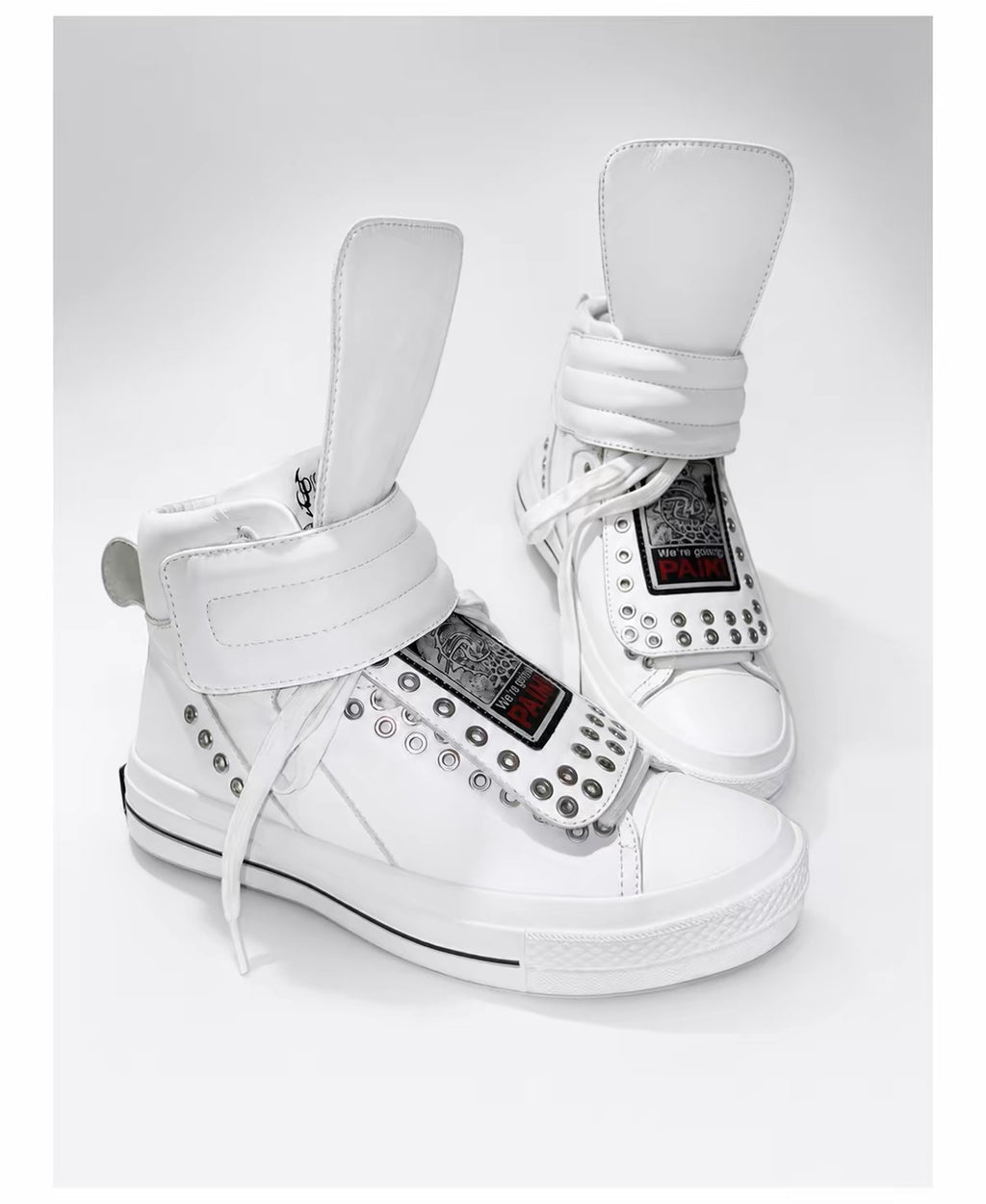 PAIKI Shadow Blade Leather Detachable Tongue Platform Sneakers