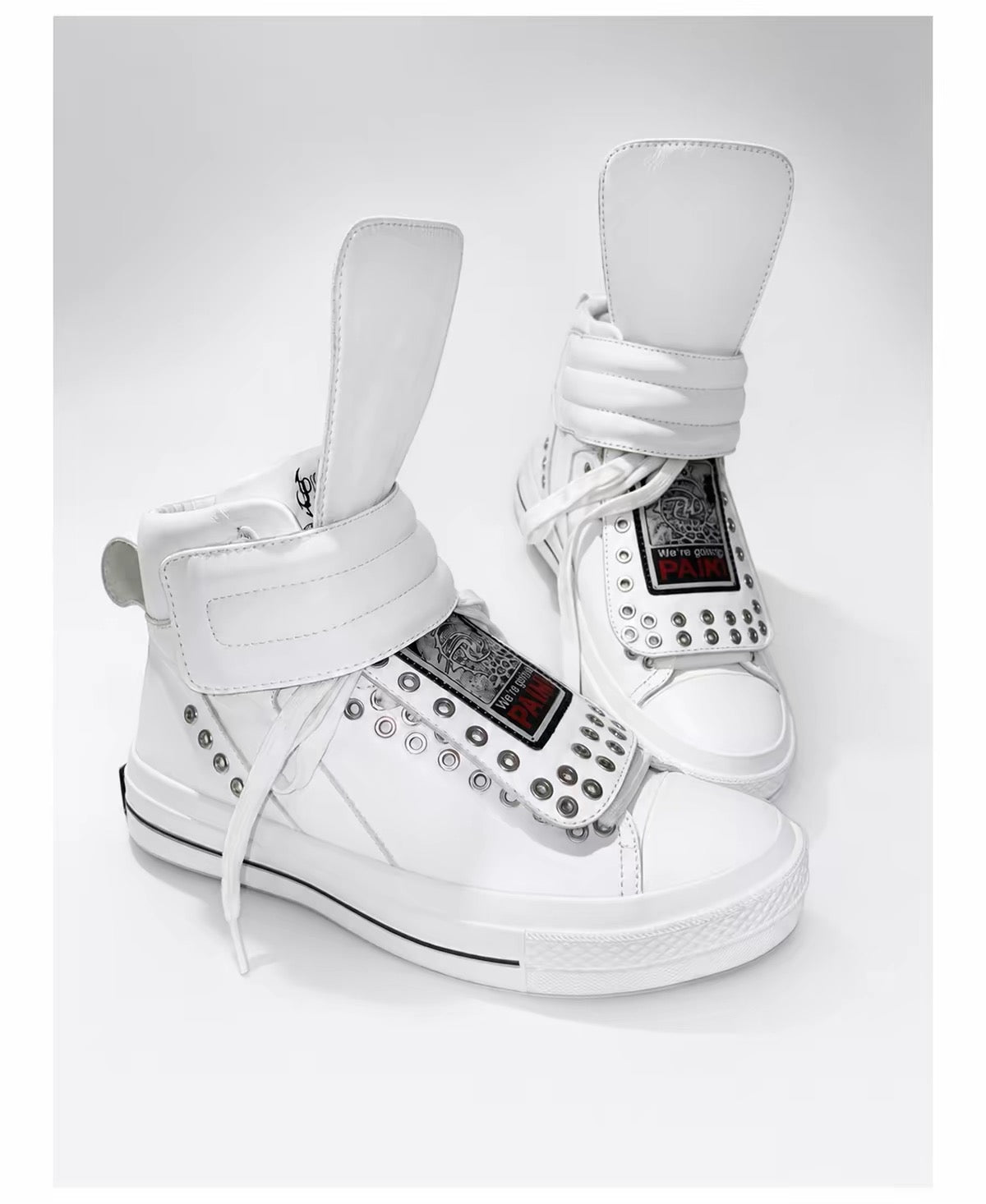 PAIKI Shadow Blade Leather Detachable Tongue Platform Sneakers