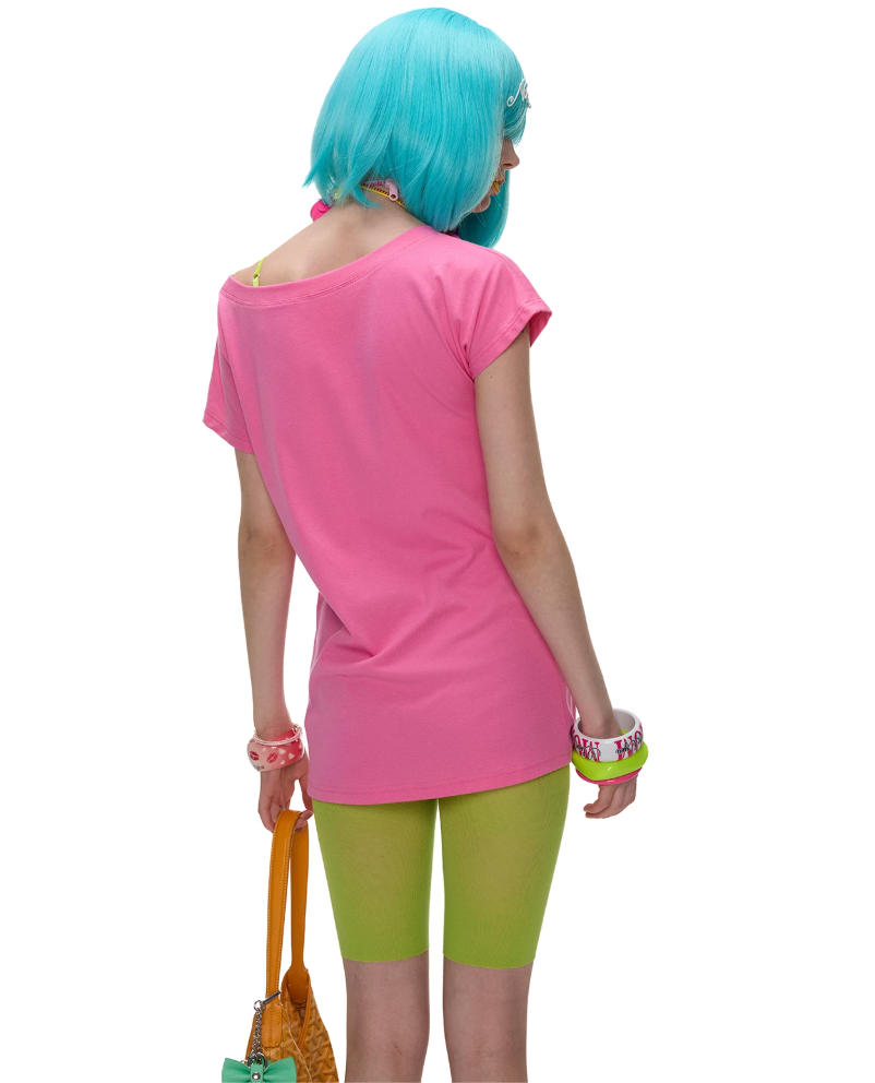 NORGIRA | Switch MODE Colorblock Print One-Shoulder T-Shirt