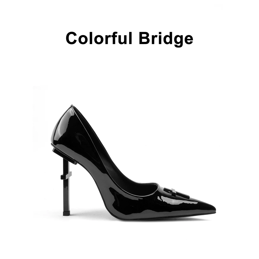 White Gothic Cross Heels
