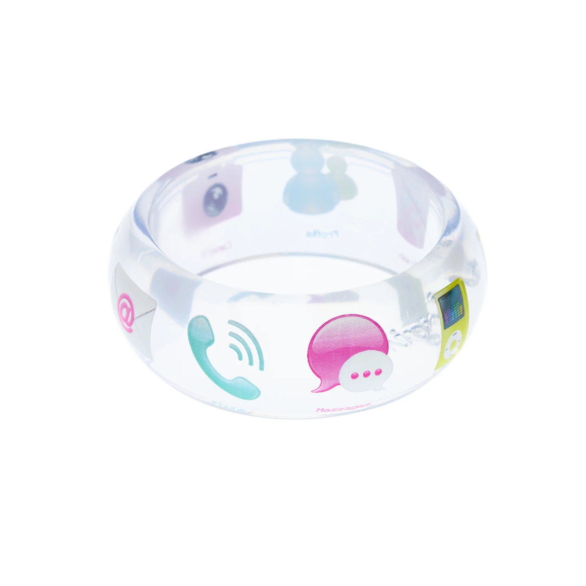 NORGIRA MSN Messenger Transparent Resin Wide Bangle