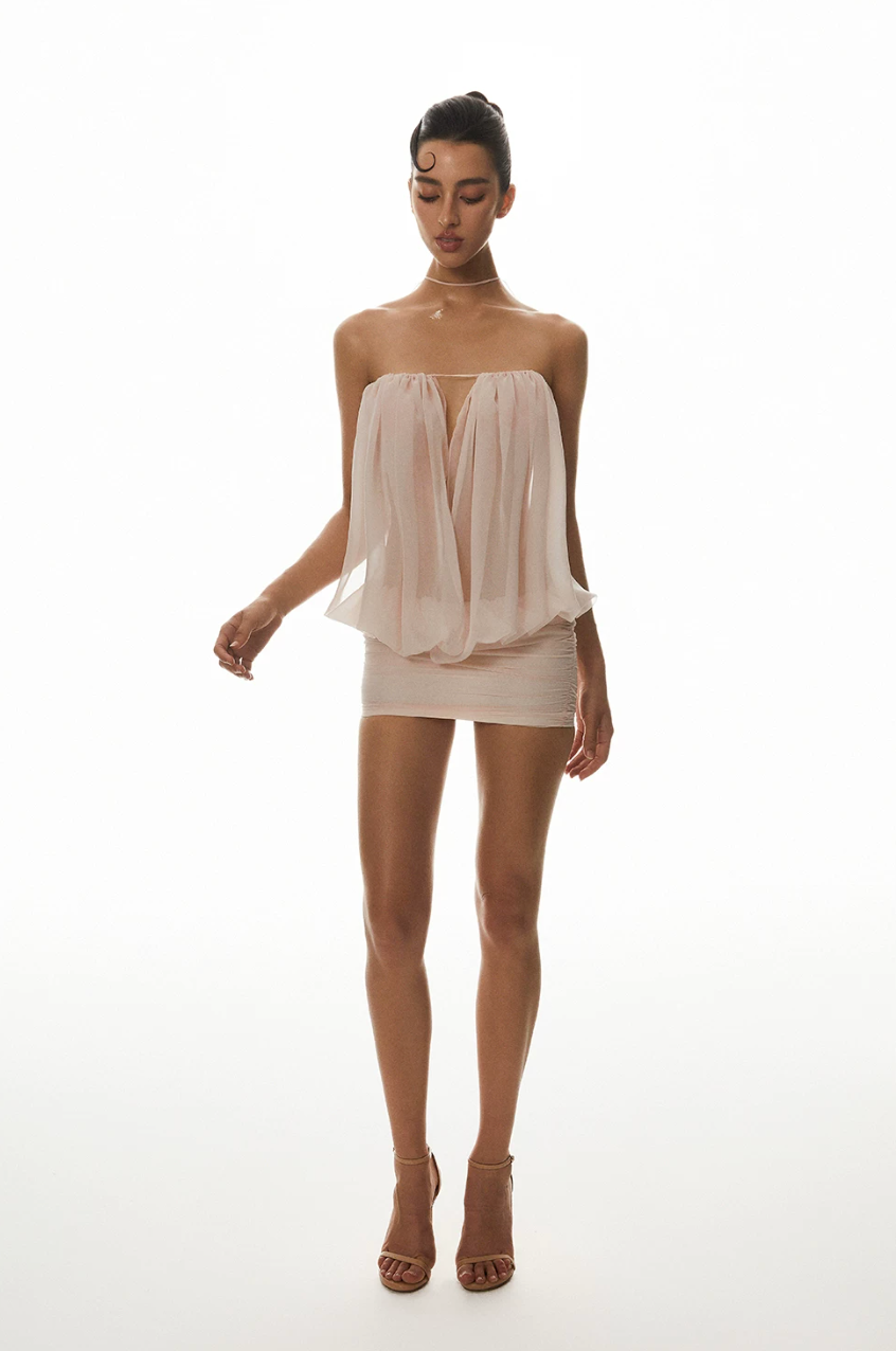 Blush Pink Halter Mini Dress