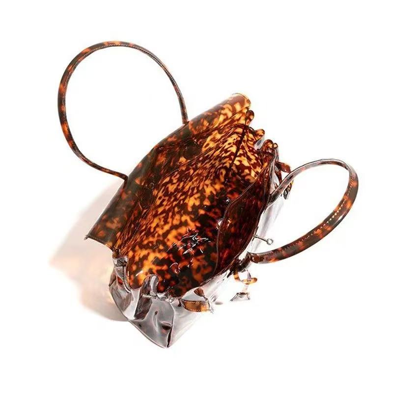 Tortoiseshell Jelly Firkin Tote Bag - Clear PVC Handbag
