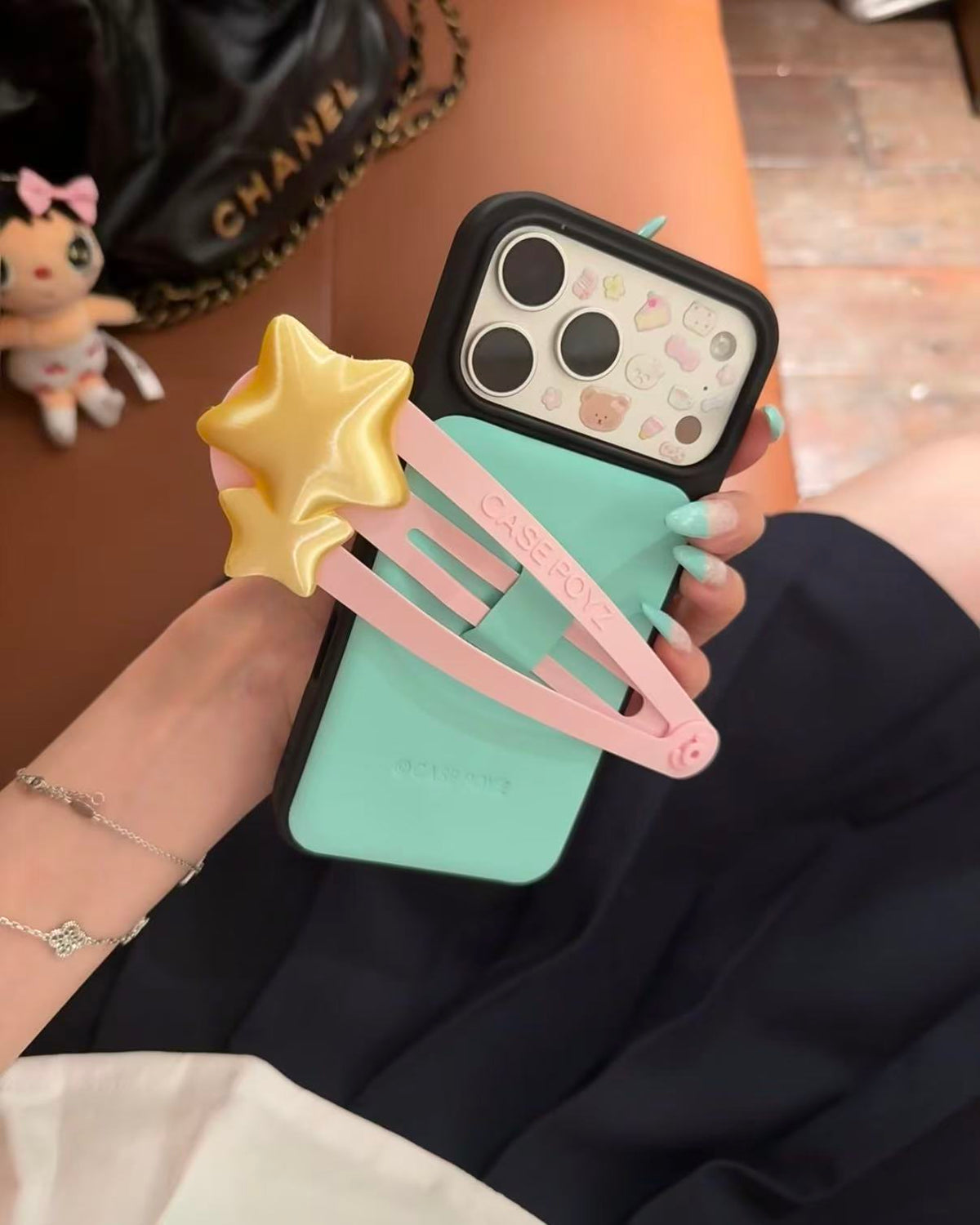 3D Star Hair Clip Phone Case