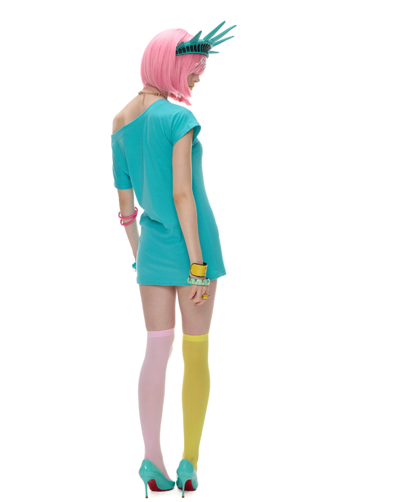 NORGIRA | Switch MODE Colorblock Print One-Shoulder T-Shirt