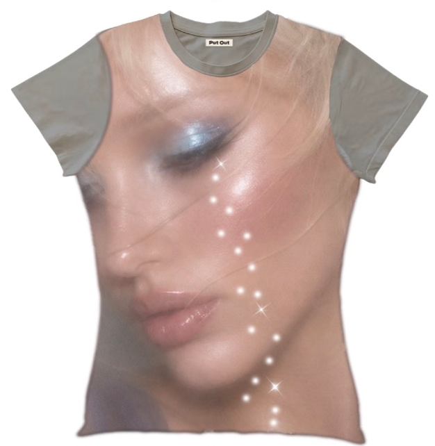 Rhinestone Tear Photo-Print Graphic Tee