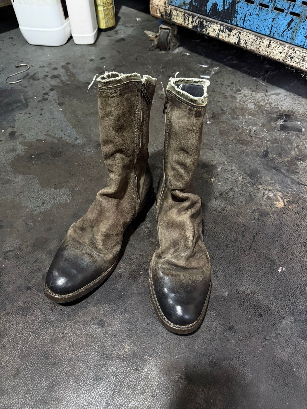 DISTRESSED SLouch MID-CALF BOOTS