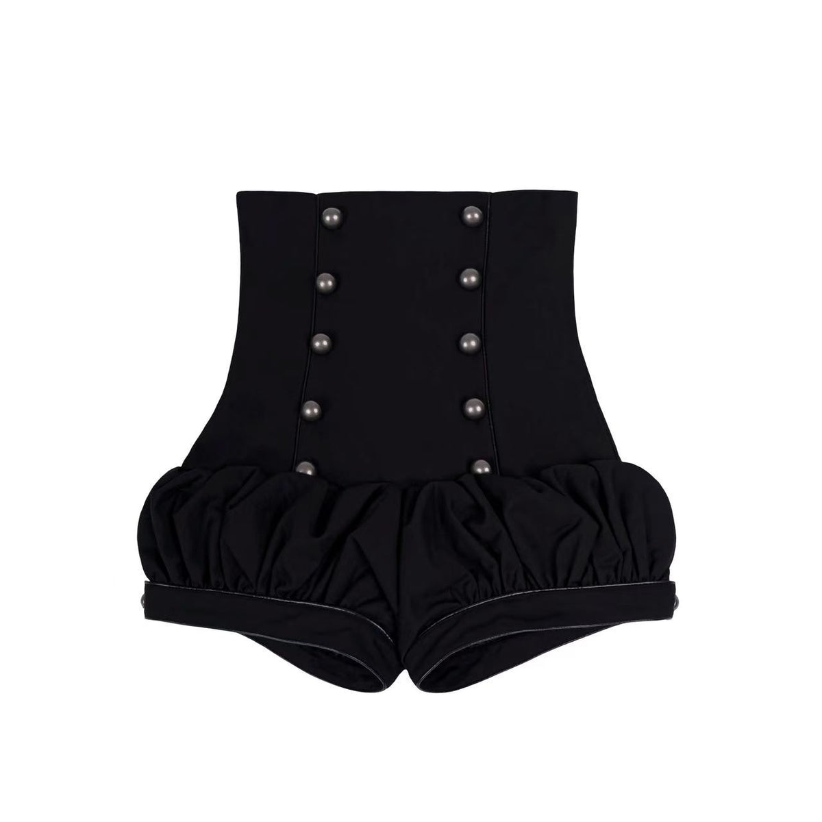 MILITARY RUFFLE MINI SHORTS