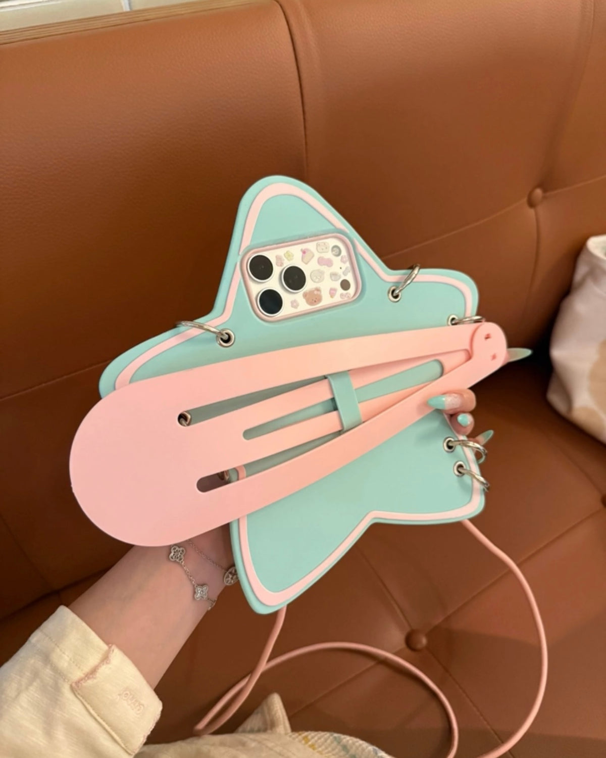 STAR HAIR CLIP SILICONE PHONE CASE – Cute Star Hair Clip Phone Cover