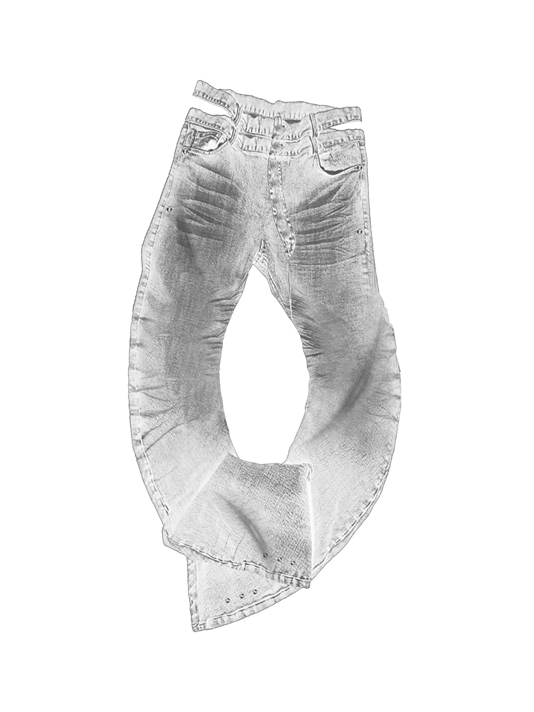 PAIKI 3D Cat Whisker Curved High-Stretch Jeans