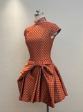 Brocade Mini Dress - Bow-Skirt Qipao