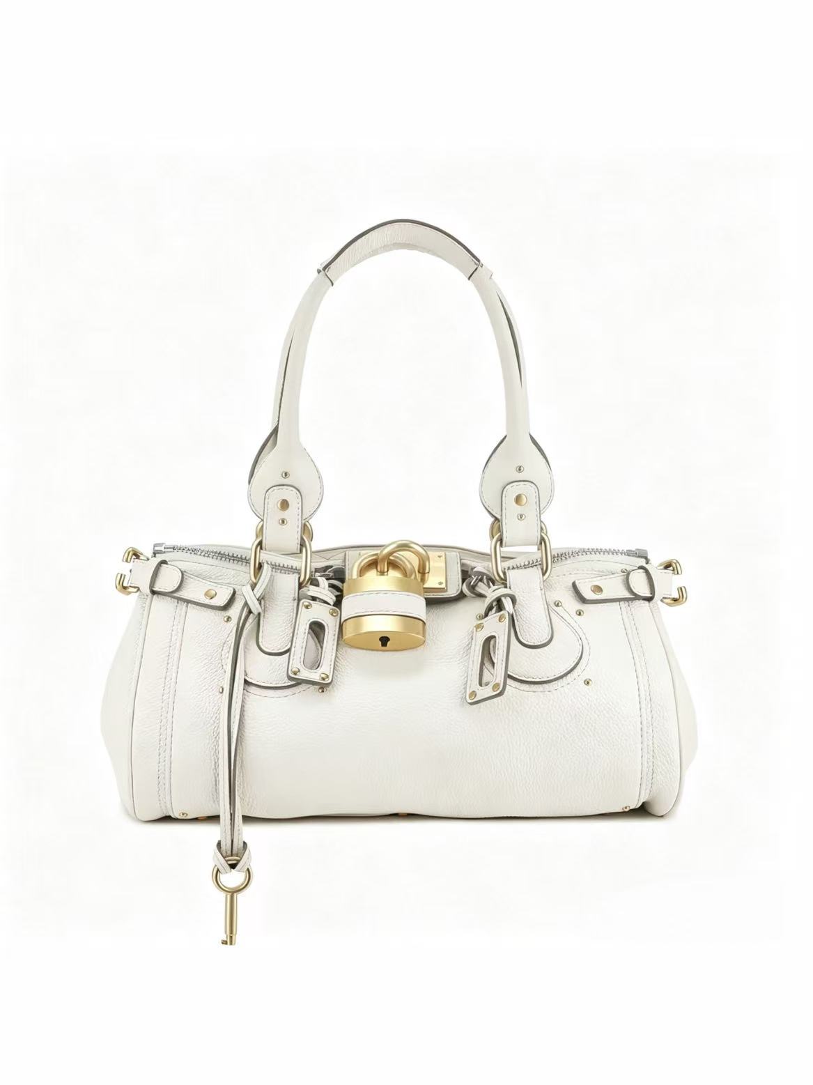 Padlock Leather Satchel Bag