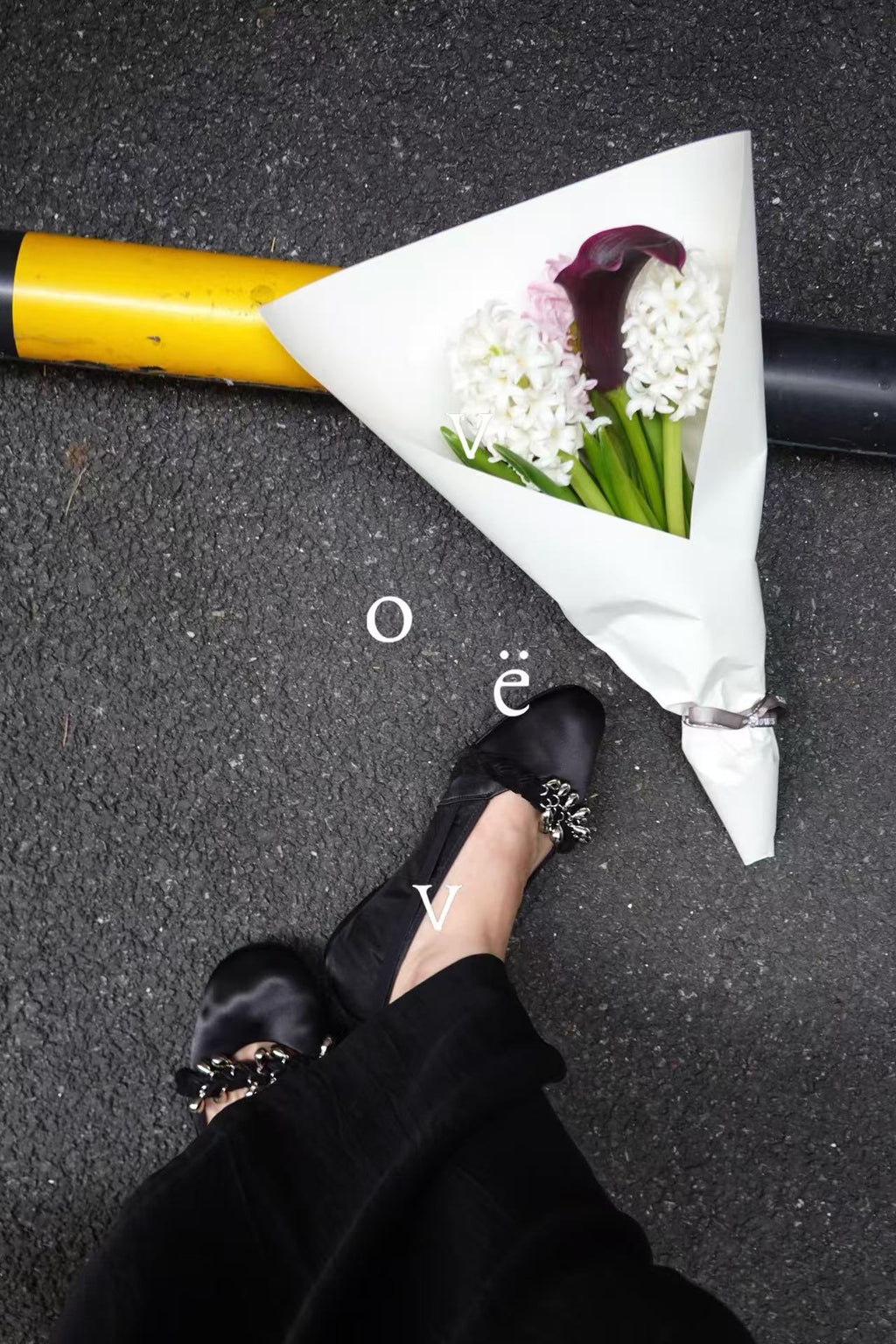Black Silk Ballet Flats