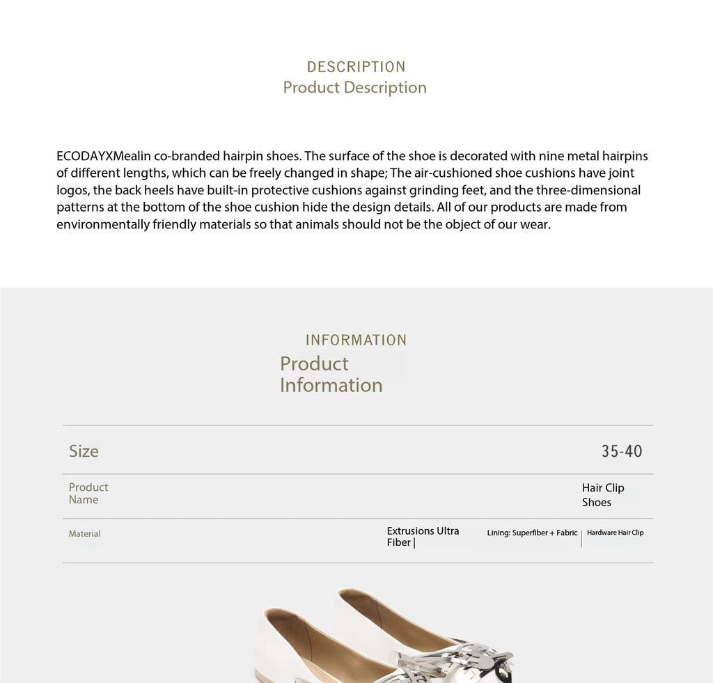 Ecoday X MAELIN HAIR PIN Ballet Flats