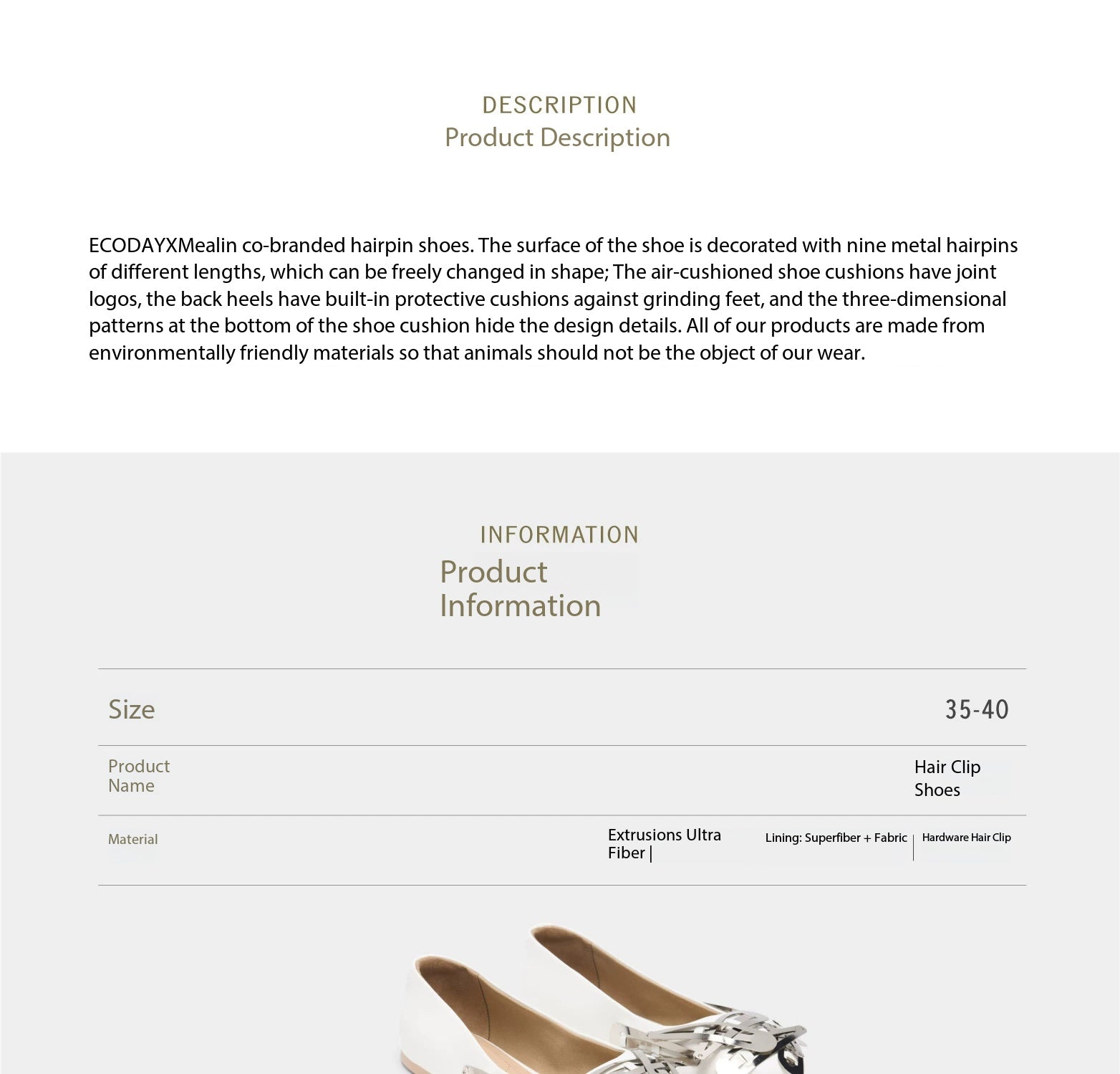Ecoday X MAELIN HAIR PIN Ballet Flats