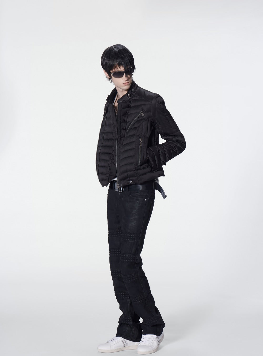 Multi-zip padded jacket styled