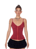 Mesh corset crop bustier