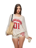 BUM STUDIO Loose Lyocell Three-Piece Set – Tee, Shorts & Bikini Top
