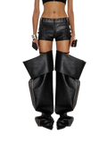 NOLA oversized black leather leg harness
