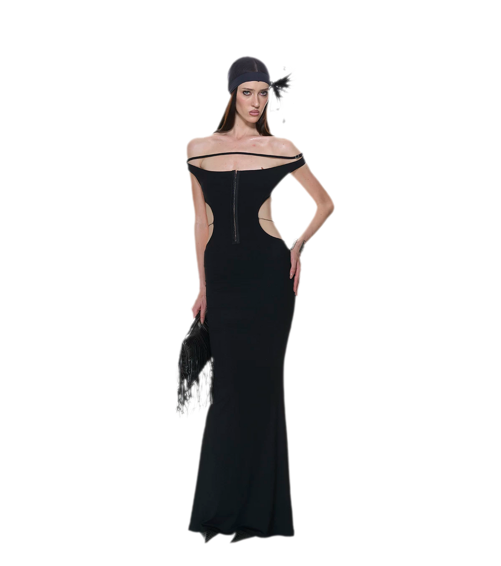NOLA back tie knit maxi dress