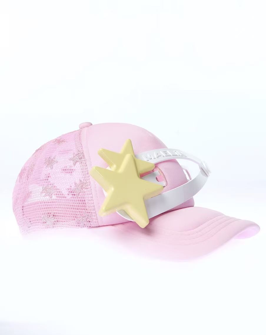 Star Hair Clip Baseball Cap - Pink