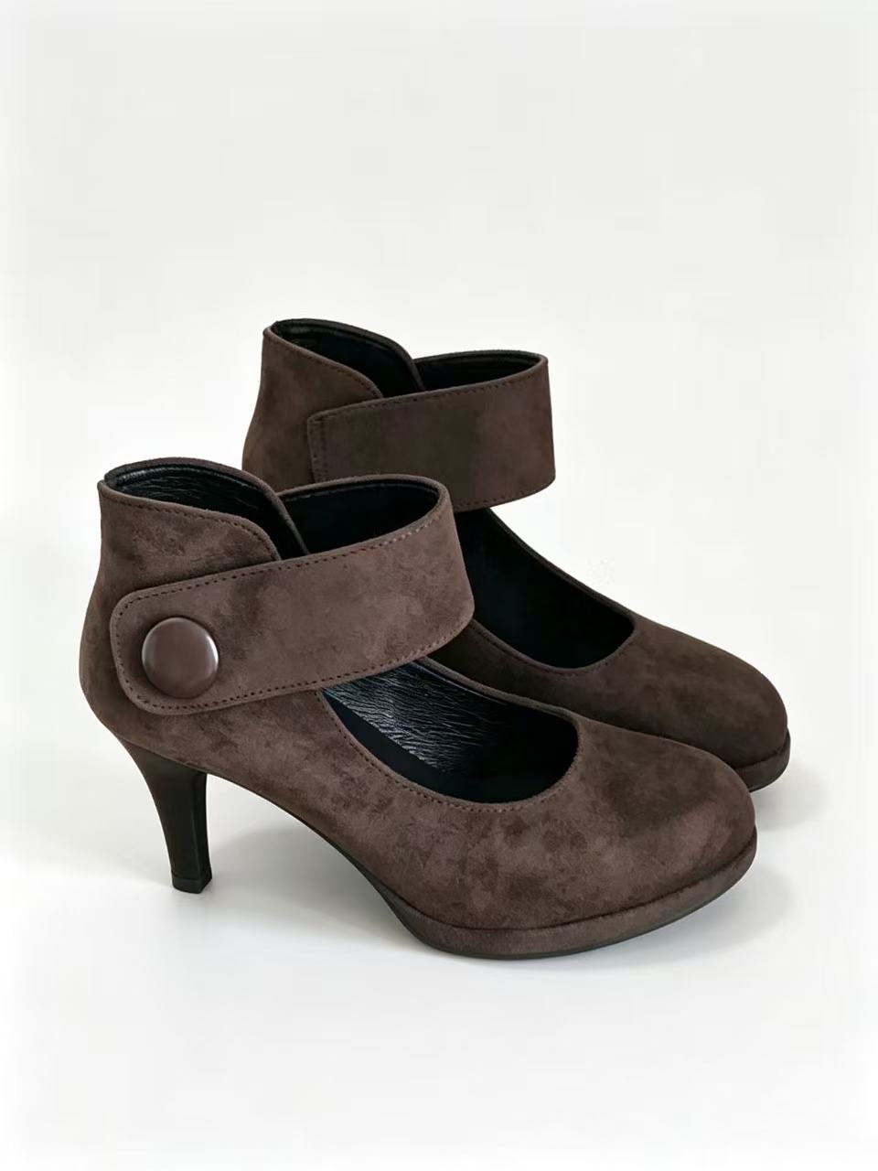 Annie Suede Platform Mary Jane Ankle Strap Pumps